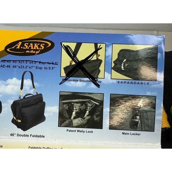 A. Saks Lightweight 46” Expandable Garment Bag NWT - Picture 7 of 13